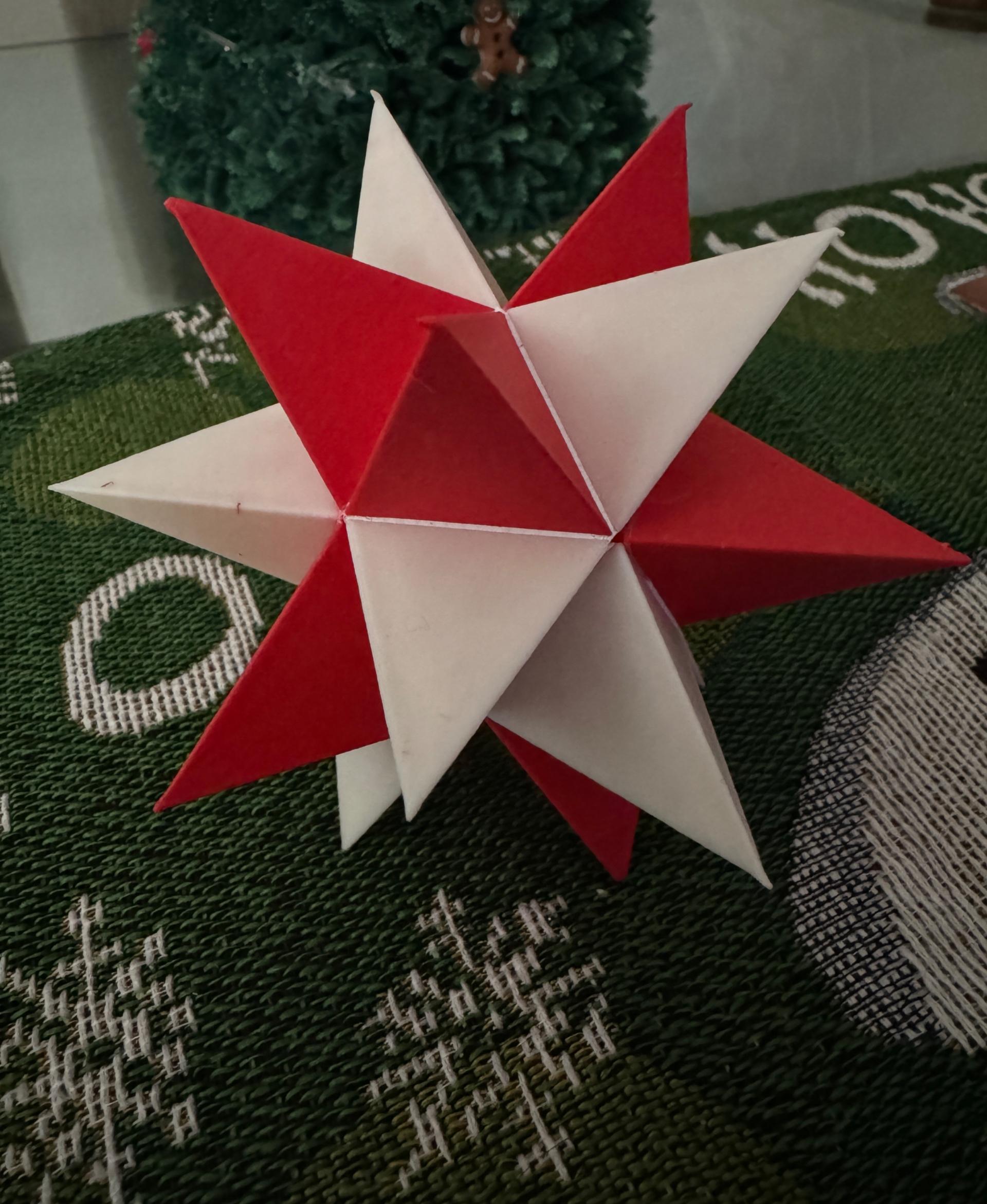 Icosaeder Christmas Star - Thank you for the lovely model. As you instructed I had to cut one of the locking bits to fit, then I glued that part shut other then that it was a great print. Thanks once again.  - 3d model