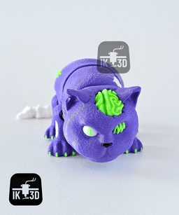Flexi Zombie Cat / Print in Place / 3MF Included 3d model