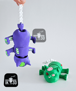 Flexi Zombie Cat / Print in Place / 3MF Included 3d model