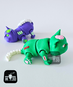 Flexi Zombie Cat / Print in Place / 3MF Included 3d model