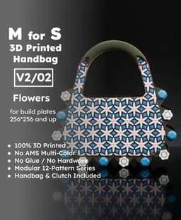 MforS 3D-printed Handbag & Clutch - V2/02 - Flowers Pattern 3d model
