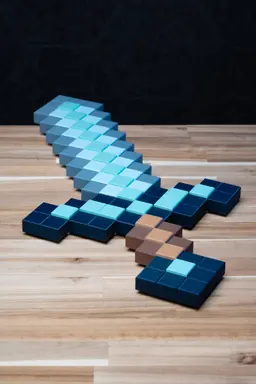 Minecraft Sword - FREE Minecraft Cosplay Prop Kit | No Supports, No AMS, No Glue 3d model
