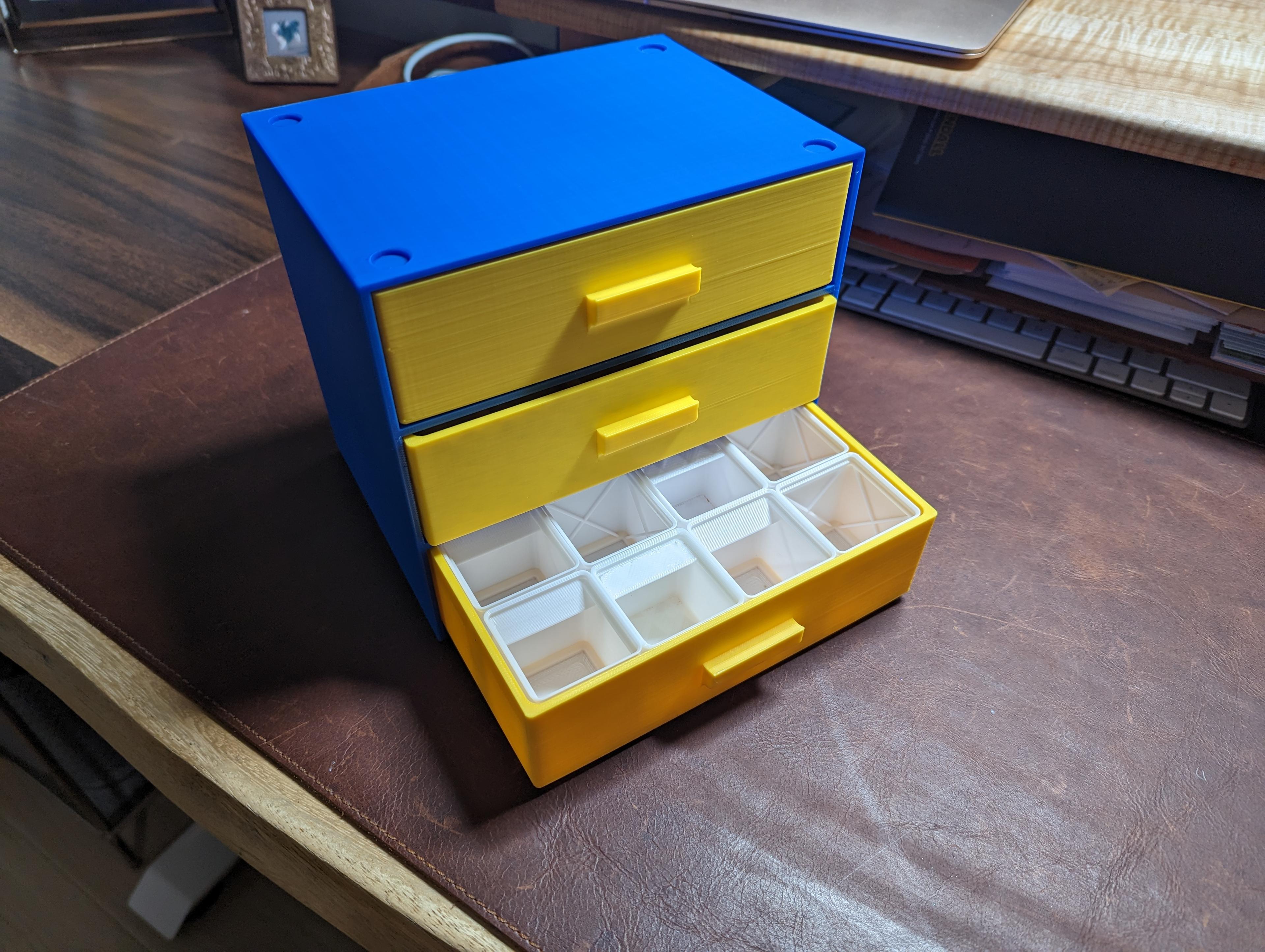 Gridfinity Drawer Cabinet with 3x4 standard height bin grid 3d model
