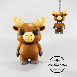 Flexy Moose Figurine + Keychain 3d model