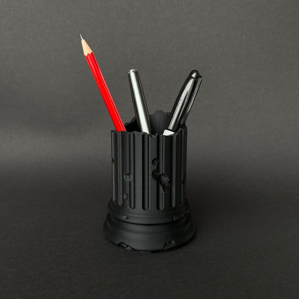 Pen holder roman pillar (remix) 3d model