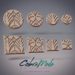 Palm Tile Pattern Base Pack (8pcs) - Round and Square Versions 3d model