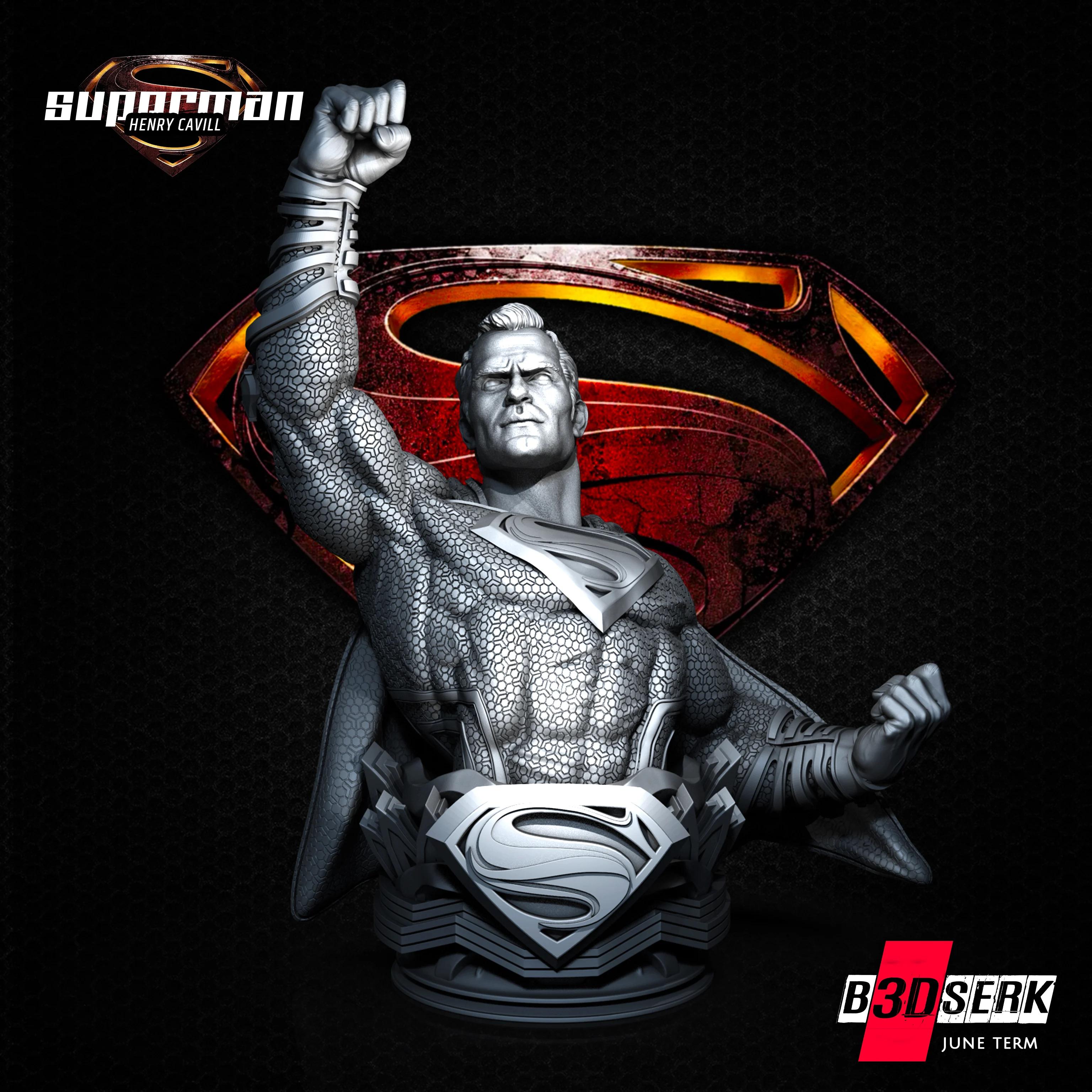 B3DSERK June Term: Superman Bust 1/4 ready for printing 3d model