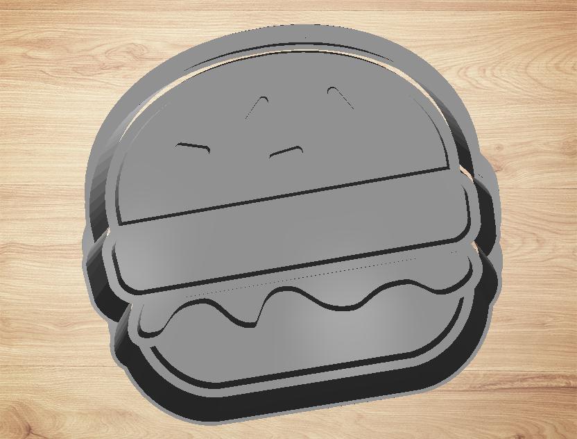 cookie cutter burger - cutter and stamp 3d model