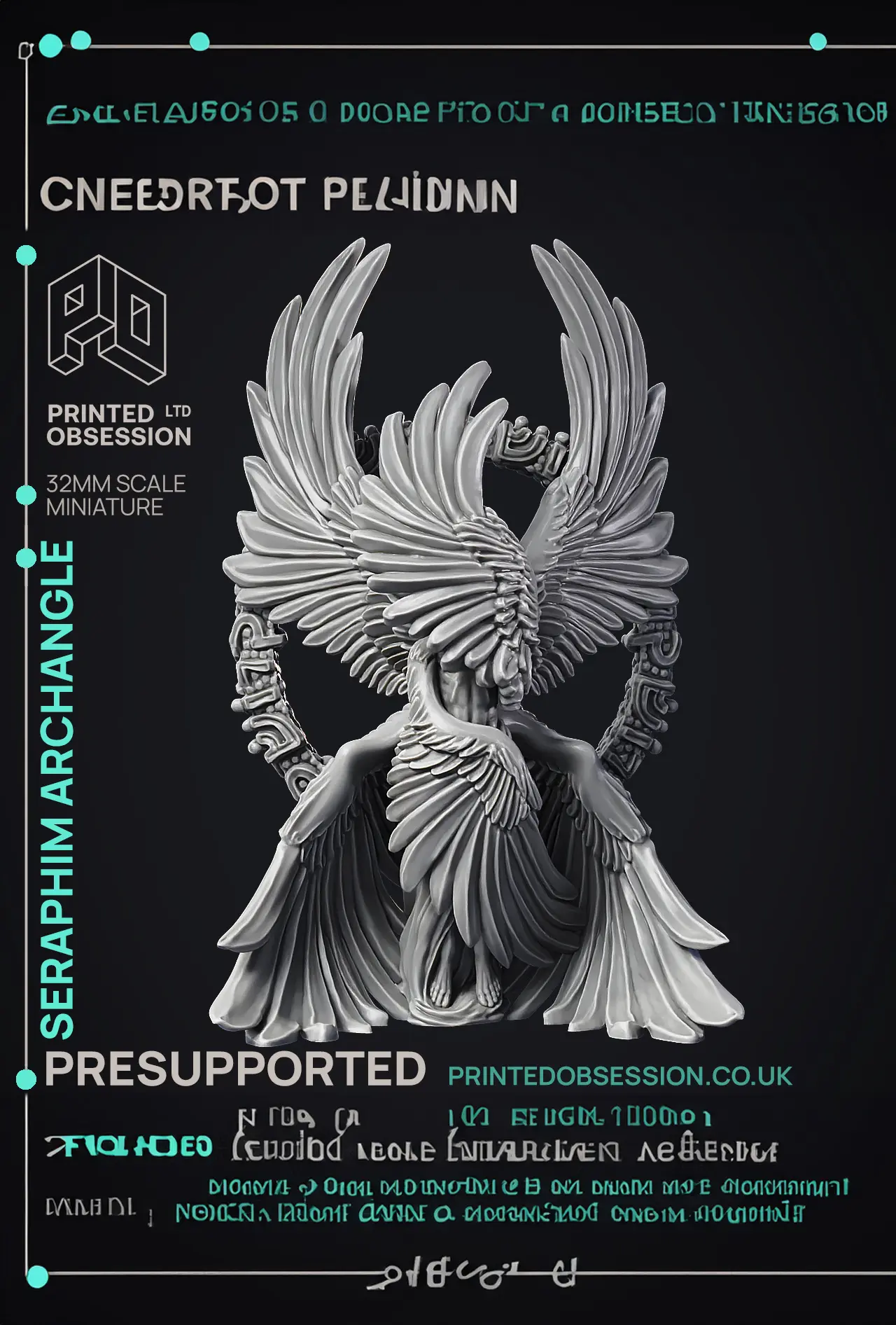 Seraphim - Archangel - PRESUPPORTED - Heaven hath no Fury - 32mm scale 3d model