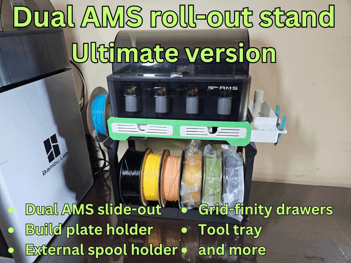 DUAL AMS 1 AND/OR AMS 2 PRO SIDEKICK STAND 3d model