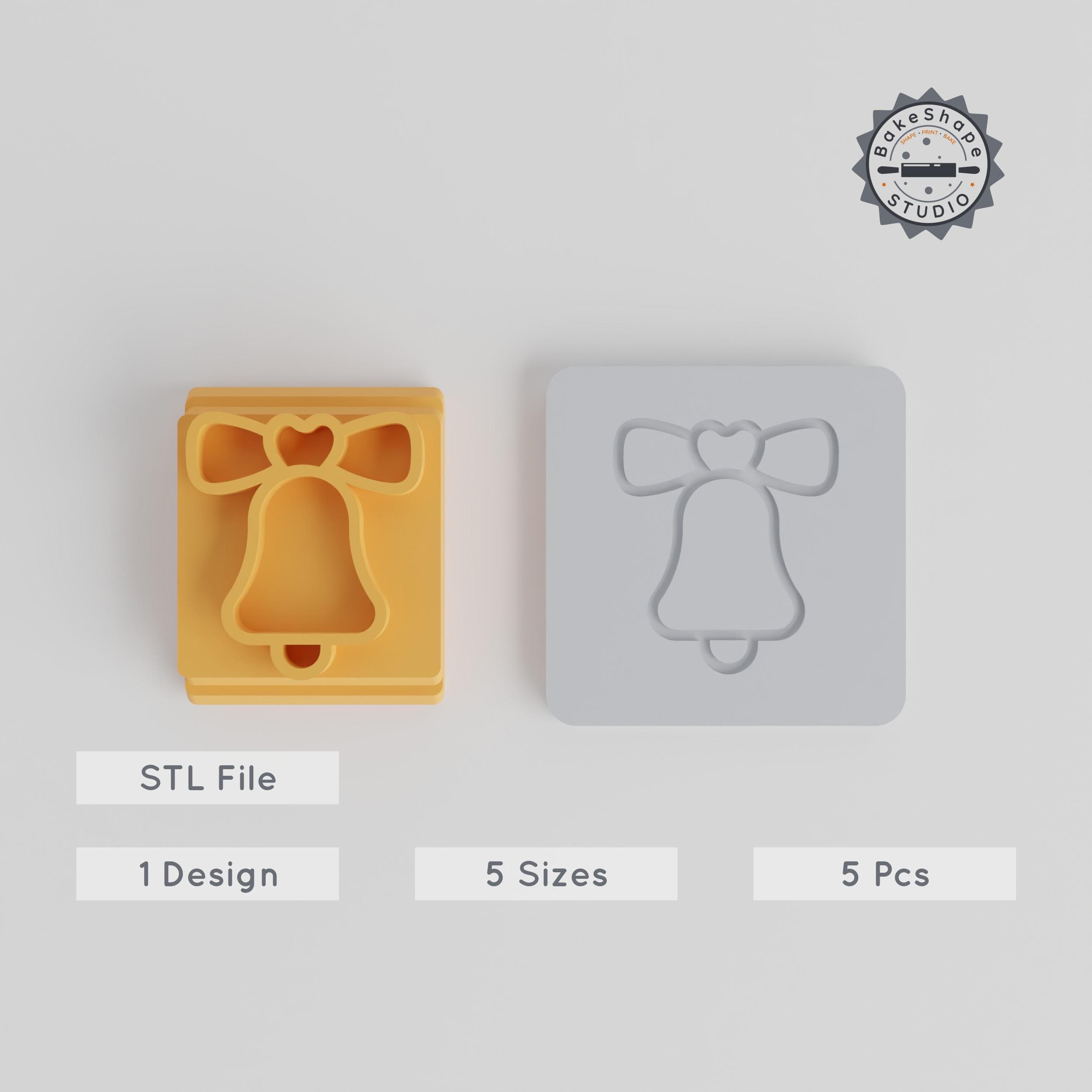 Church Bell Stamp Tile Set, 5 Sizes, Perfect for Clay, Cookies & Fondant PRODUCT_1475 3d model