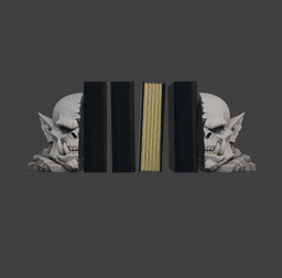 Split Ork Head Bookends – Dark Fantasy Book Stop 3d model