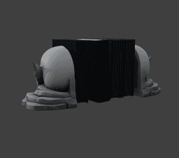 Split Ork Head Bookends – Dark Fantasy Book Stop 3d model