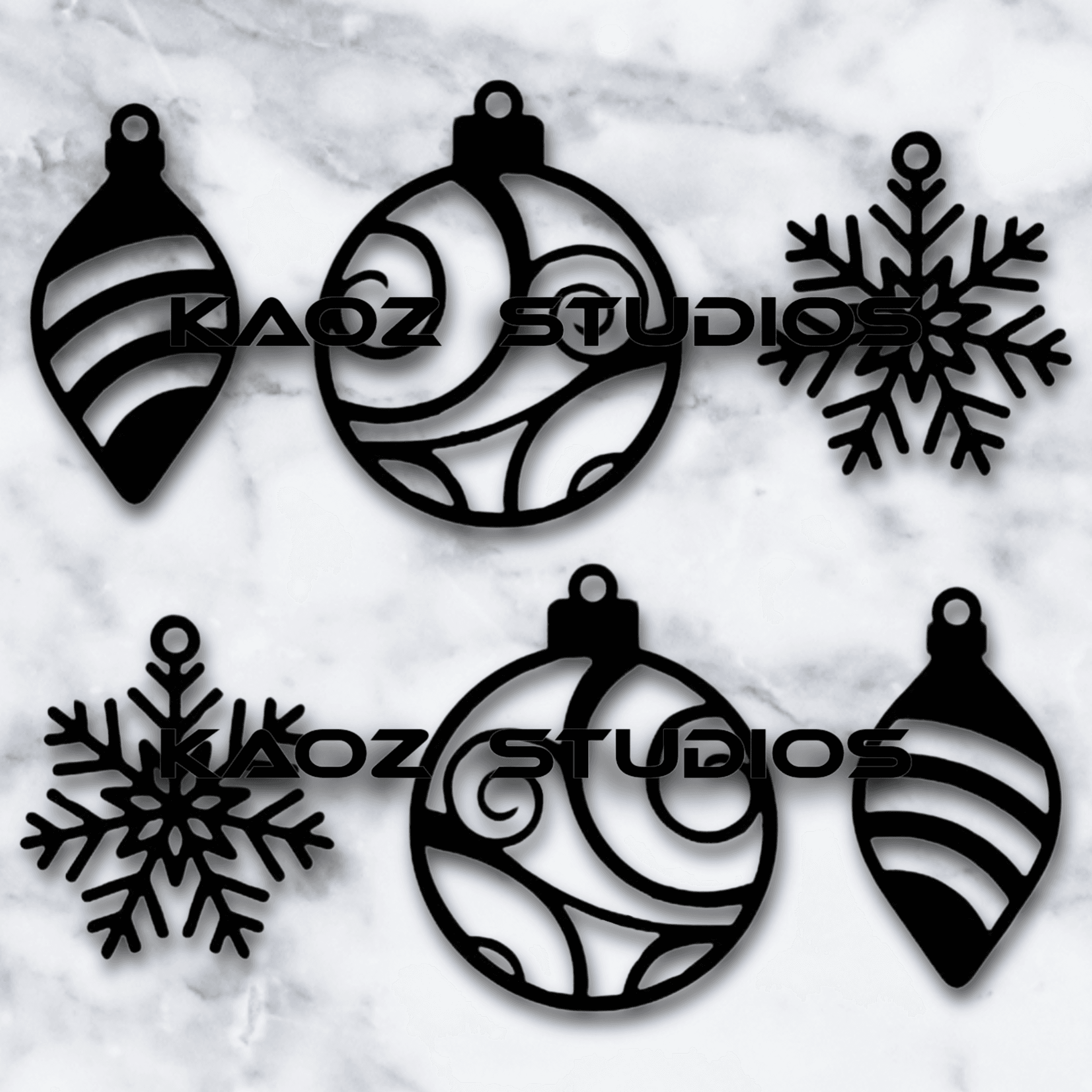 Christmas earring bundle xmas jewelry 3d model