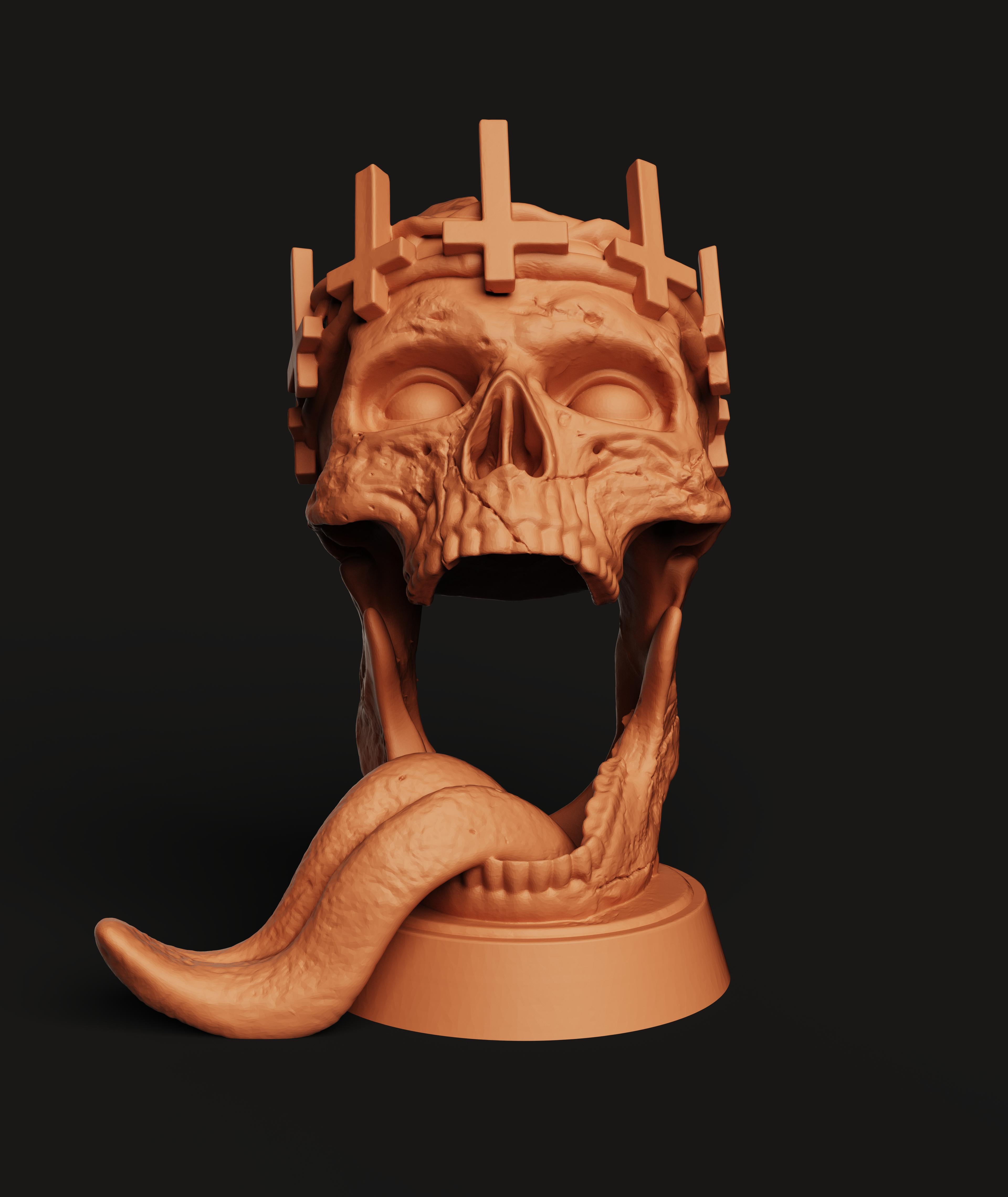 Heretic Skull Multi-Color 3MF | Gothic Decor | Bambu Ready 3d model