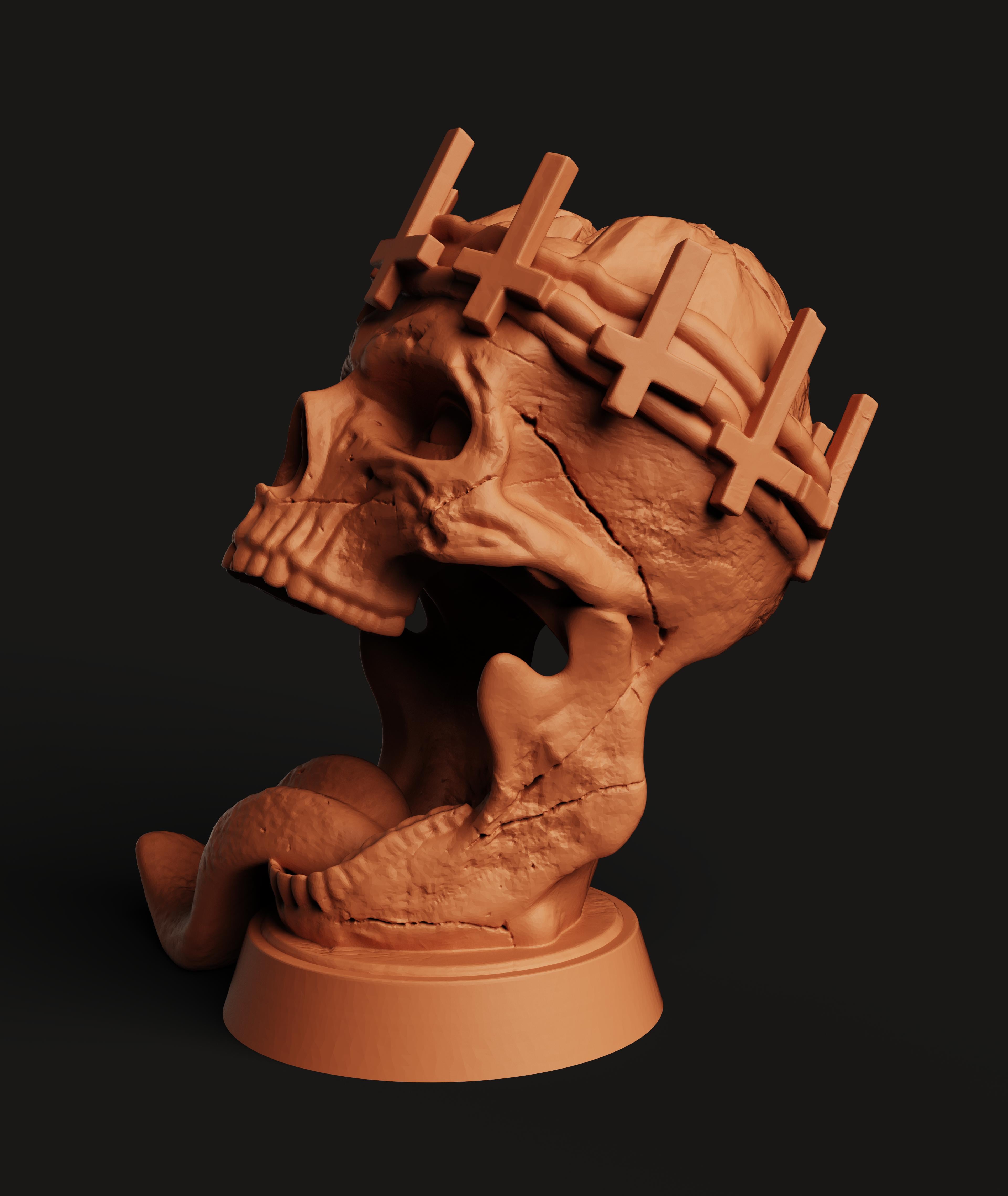 Heretic Skull Multi-Color 3MF | Gothic Decor | Bambu Ready 3d model