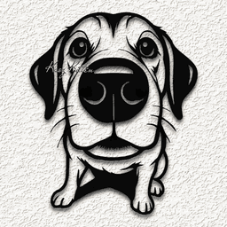 puppy dog face perspective illusion wall art home decor 3d model