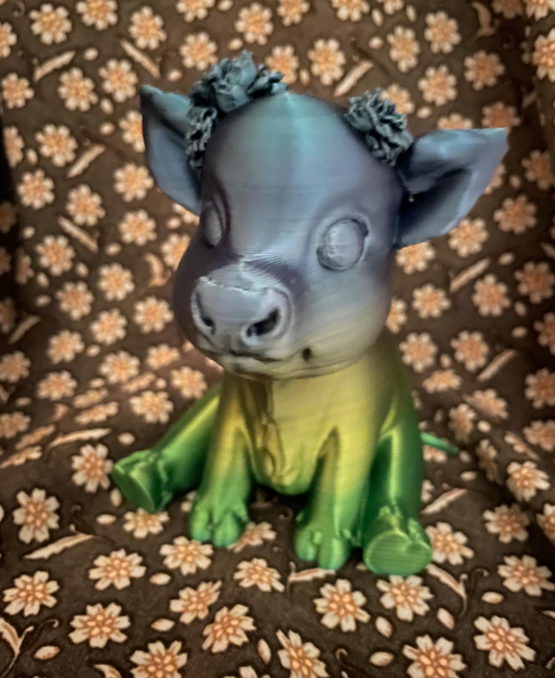 Cute Flower Cow - Happy Baby Cow - 3d model