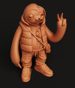 Half-Anatomy Sloth Multi-Color 3MF | Art Toy | Bambu Ready 3d model