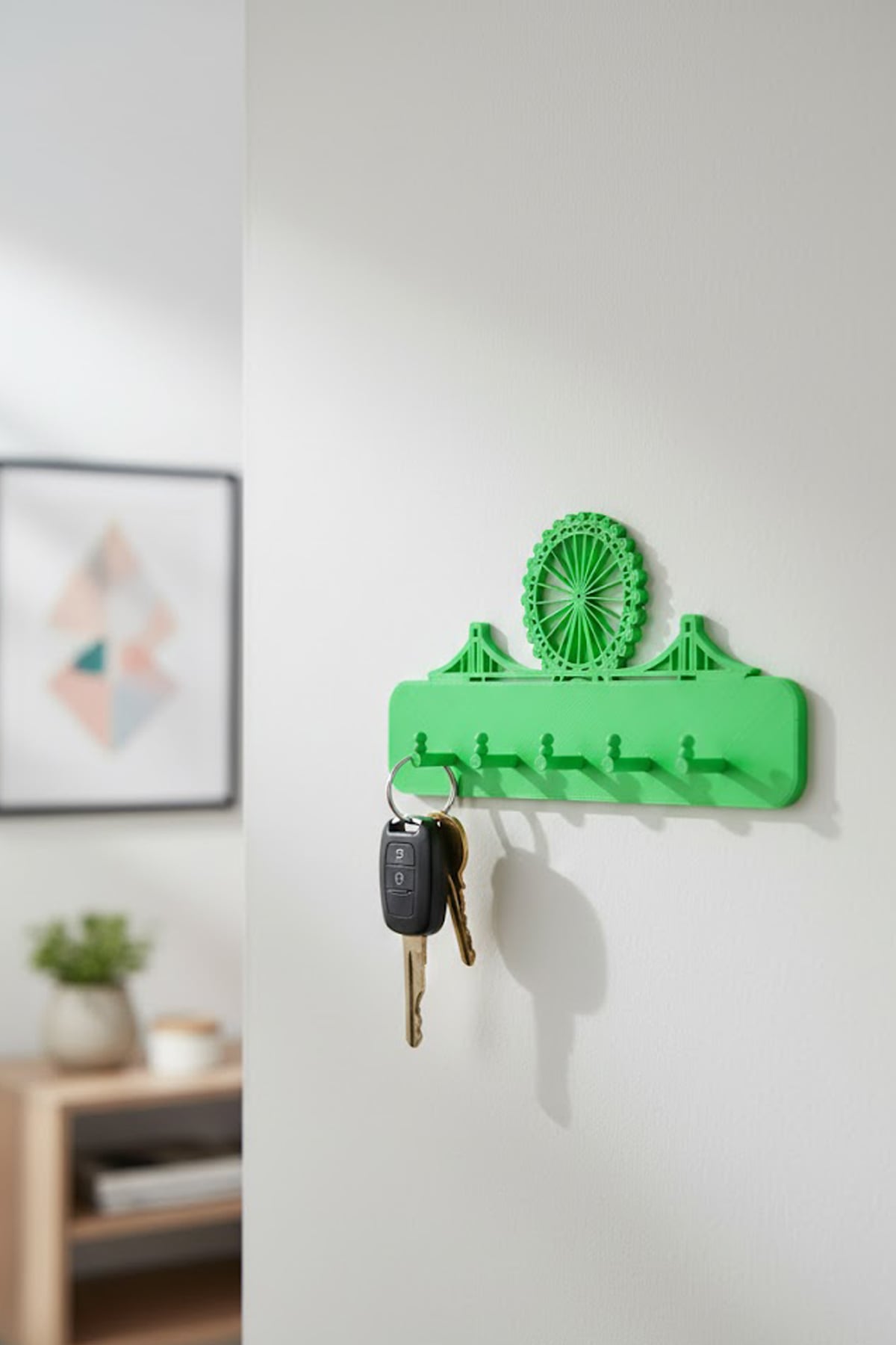Modern Wall-Mounted Key Holder – Minimalist 3D Printable Entryway Organizer 3d model