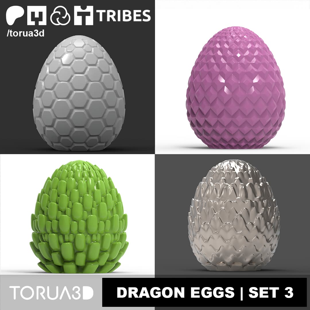 Dragon eggs set 3 | STL files 3d model