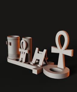 Egyptian Ankh Desk Organizer STL | Décor 3D Print | Functional 3d model