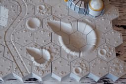 FDMecha Hex Terrain: Lunar Landscape - Slopes and Craters 3d model