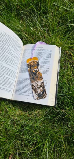 Double Highland Cow 3D Printed Bookmark – HueForge Multi-Color Design 3d model