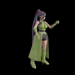 Jade Asian Toon Martial Arts Girl v2 3d model