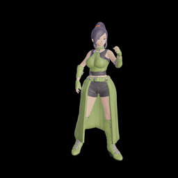 Jade Asian Toon Martial Arts Girl v2 3d model