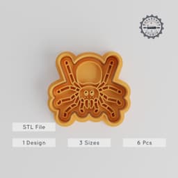 Spider Cookie Cutter & Stamp, Cute Animal Theme, Perfect for Cookies & Fondant, Set of 6 in S/M/L Sizes PRODUCT_5580 3d model