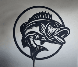 Bass Fish 2D Wall Art.3mf 3d model