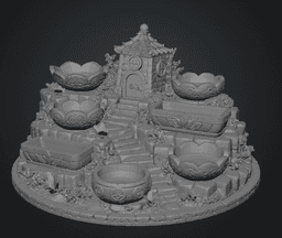 Fantasy Village Jewelry Organizer STL File for 3D Print 3d model