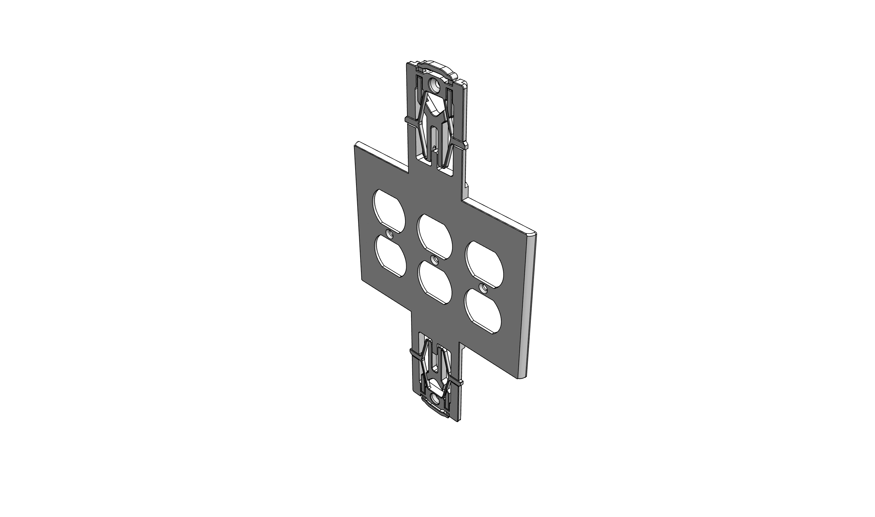 C32 - Three-Gang Double-Sided Electrical Outlet WallPlateMate 3d model