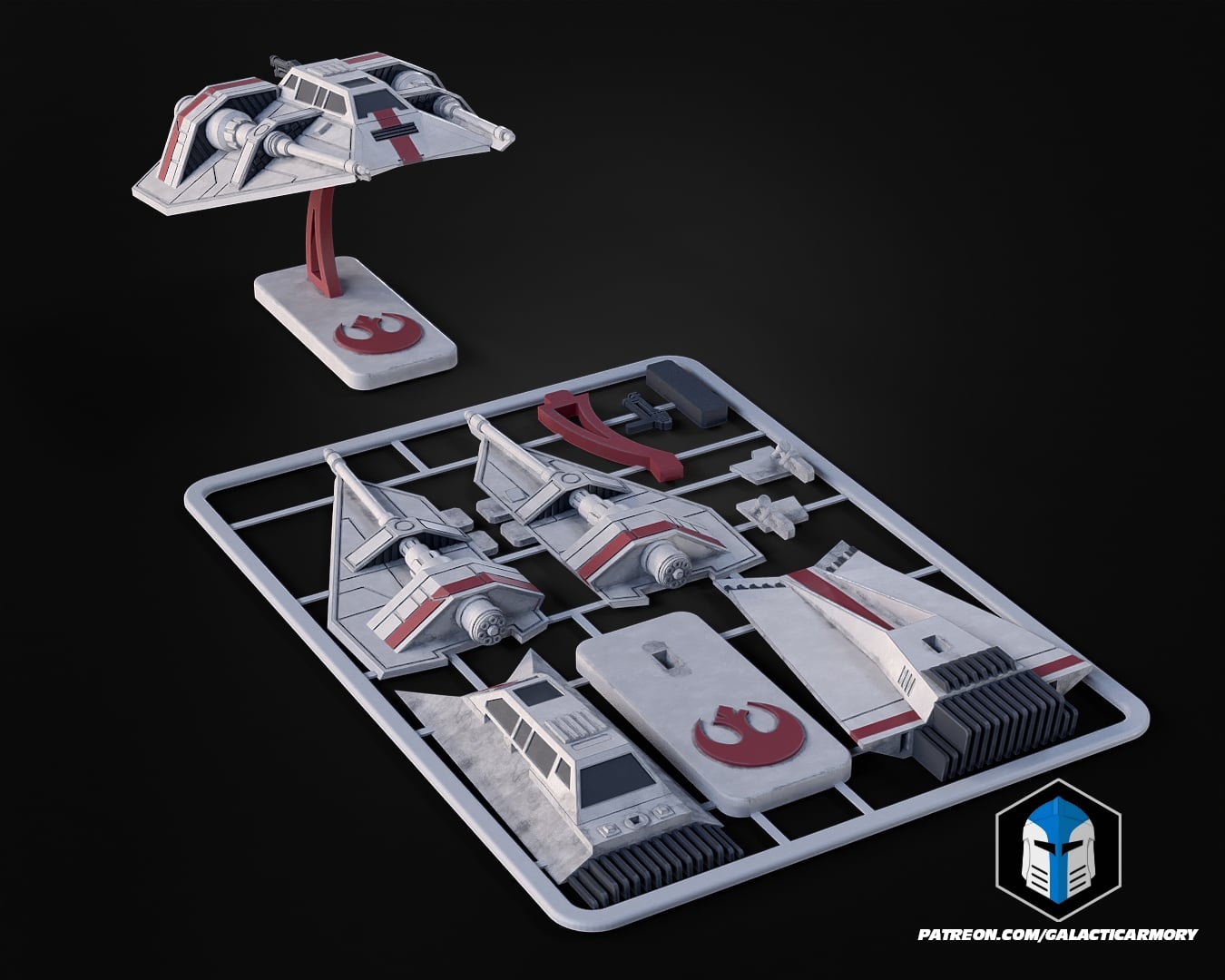 Snowspeeder Vehicle Kit Card - 3D Print Files 3d model
