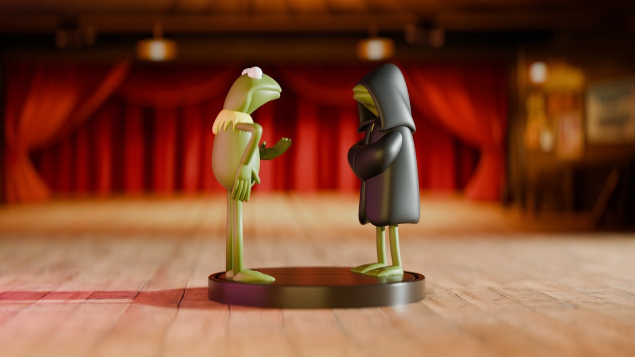 Kermit the Frog vs. Dark Kermit Edition - The Mupper Show Figurine 3d model
