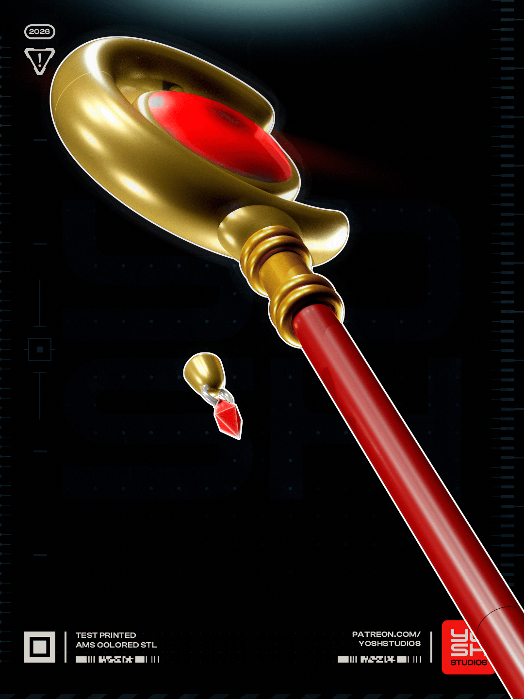Elf Wizard Staff 3D Printer STL 3d model