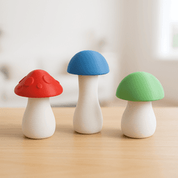 Mushroom Storage Boxes, 3 Containers Set, Mini Box Models, Mushroom Decor Art, Mushroom Art 3d model