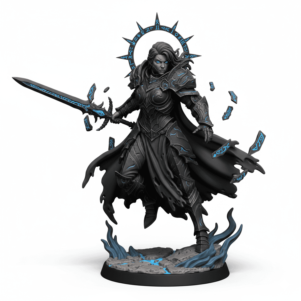 Arcane Swordswoman Rune Shards High Quality STL 3d model
