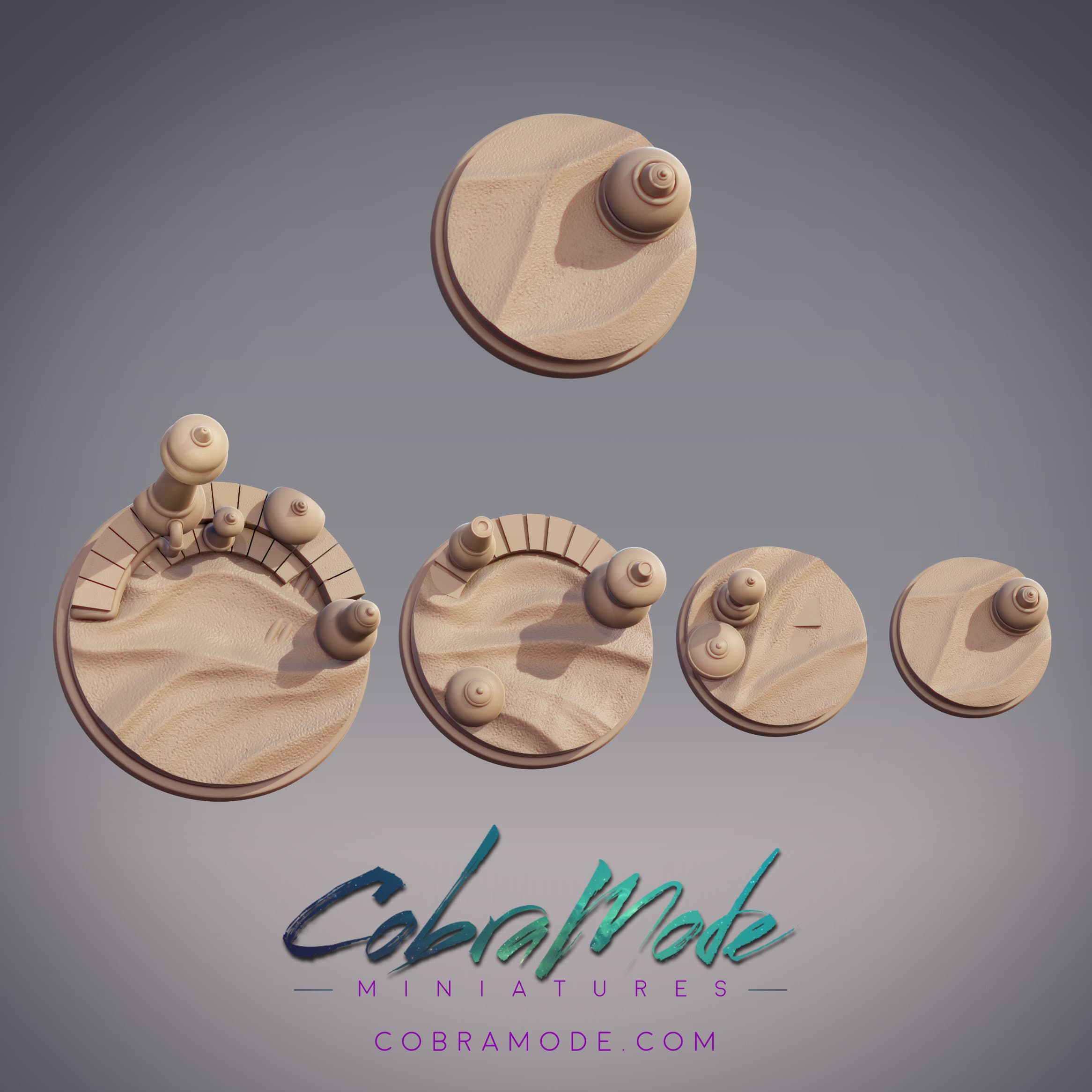 Gasworks Desert Base Pack (4pcs) 3d model