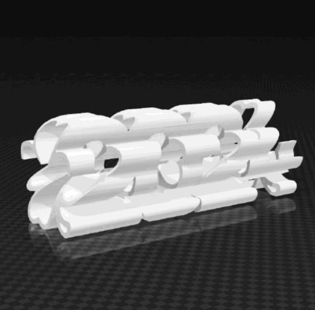 Happy new Year 2024 flip figurine 3d model