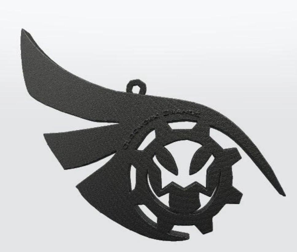Cloqwork Orange Emblem Pendant w/ Text 3d model