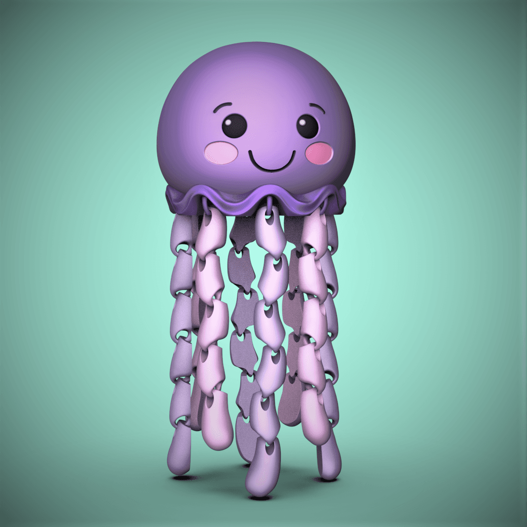 Jiggly Jellyfish (Articulated) 3d model