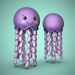 Jiggly Jellyfish (Articulated) 3d model