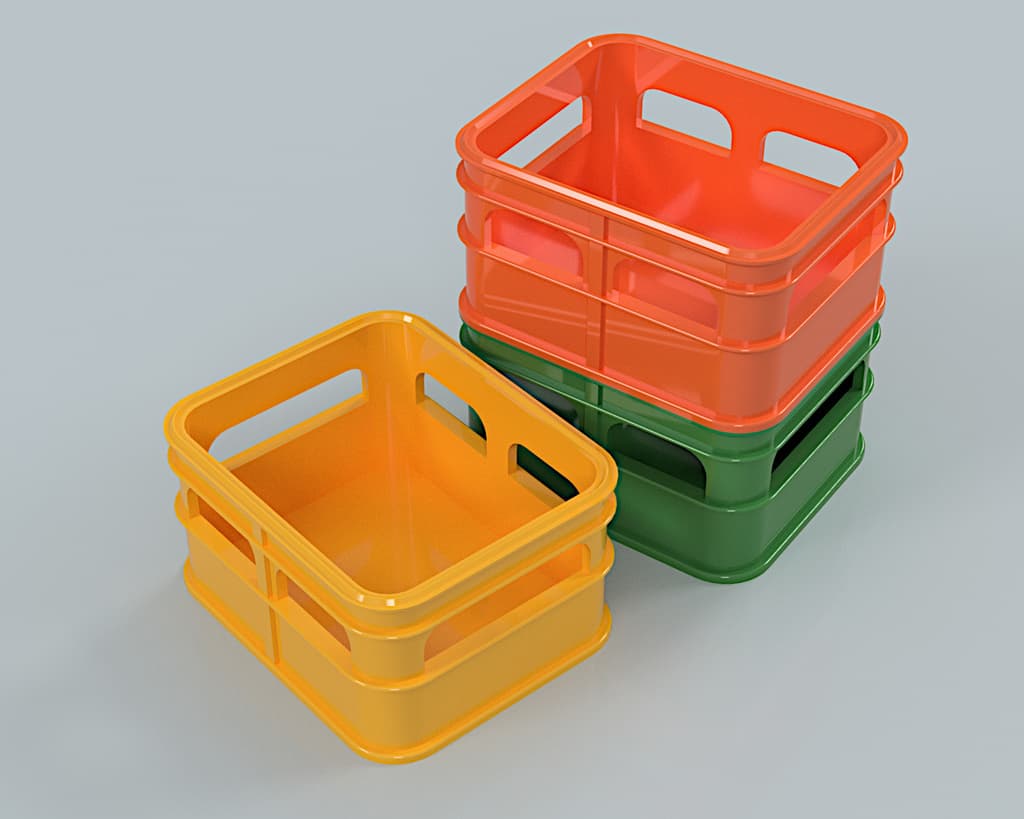 Beer Crate Stackable Storage Solid Base 3d model