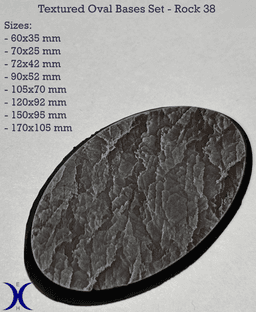 Rock 38 - Textured Oval bases set (8 pcs. 60–170mm) 3d model