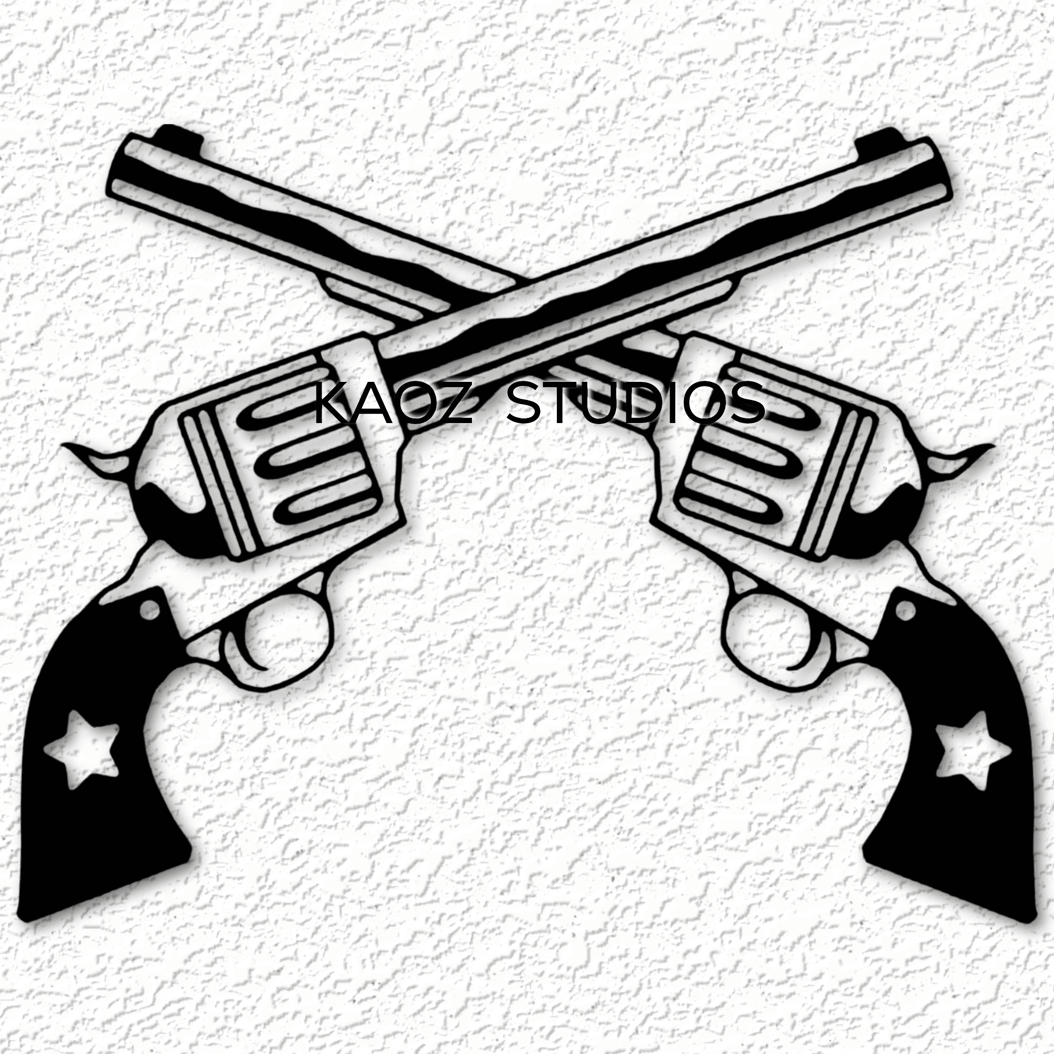 Revolvers wall art Western wall decor gun decoration 3d model