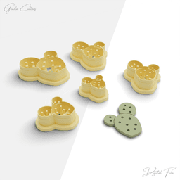Cactus Polymer Clay Cutter Pack, 6 Models, 2 Cutter Version, 5 Sizes Included, No: 1139 3d model