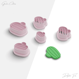 Cactus Polymer Clay Cutter Pack, 6 Models, 2 Cutter Version, 5 Sizes Included, No: 1139 3d model
