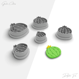 Cactus Polymer Clay Cutter Pack, 6 Models, 2 Cutter Version, 5 Sizes Included, No: 1139 3d model